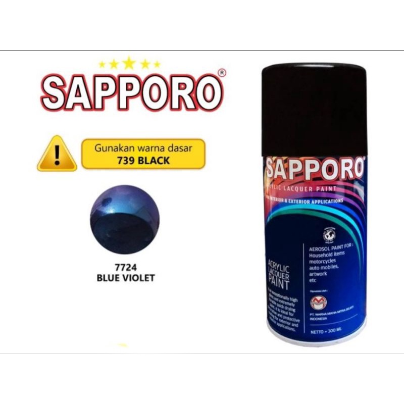 SAPPORO BUNGLON 7724 BLUE VIOLET CAT SEMPROT AEROSOL SPRAY PAINT warna BIRU UNGU saporo bukan merk P