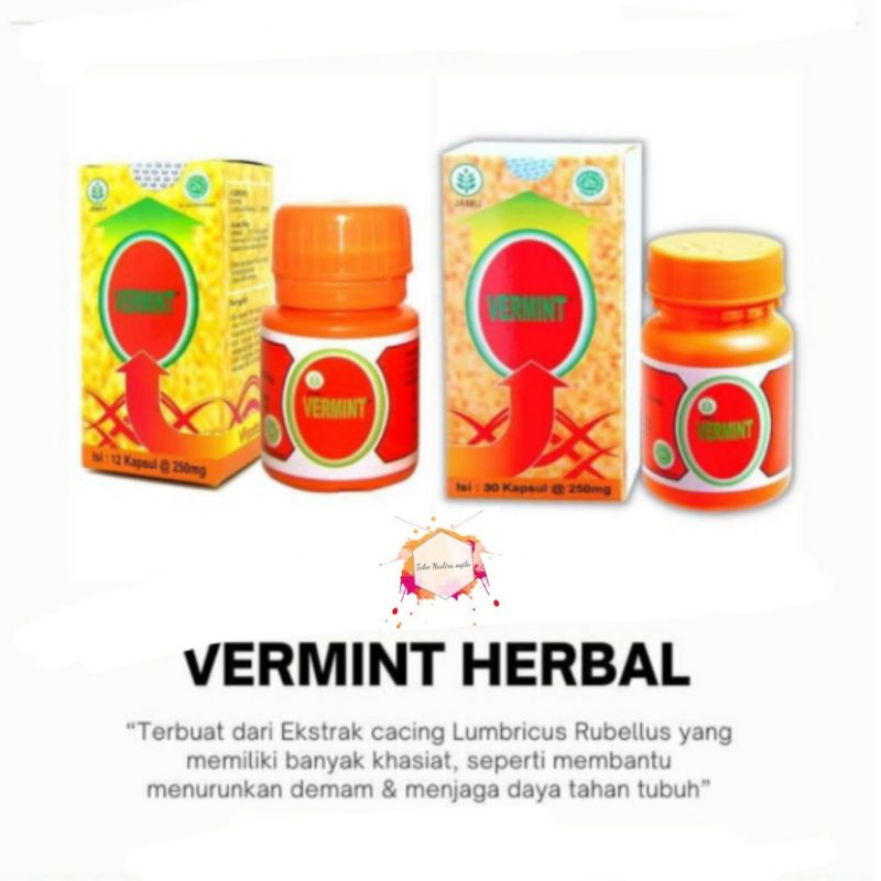 vermint 60 capsul /menurukan demam/ obat cacing/obat typus