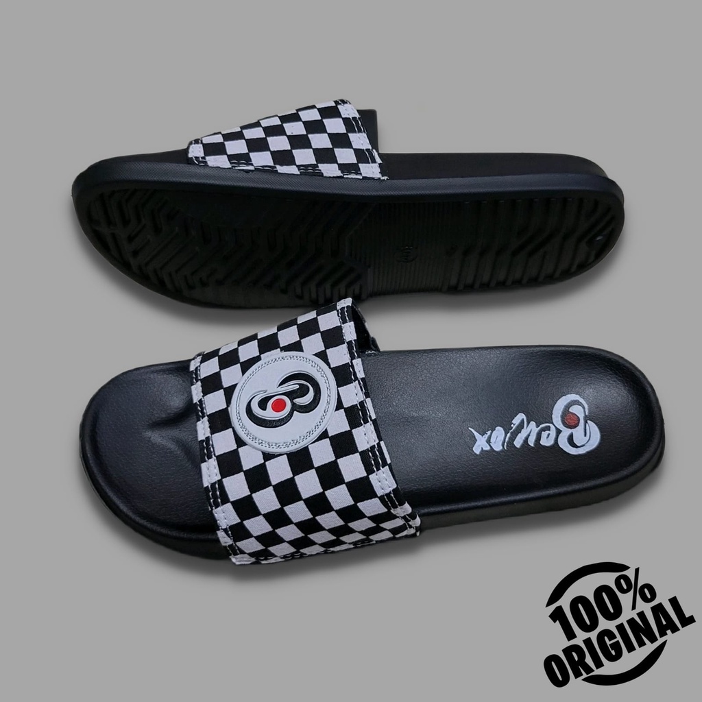 Sandal Slide Checker Board / Sendal Slip On Catur bewox ori