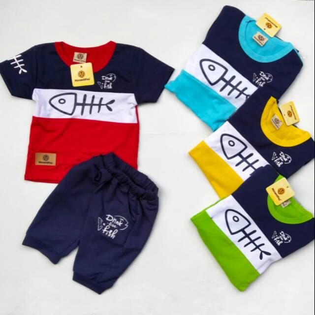 Setelan anak Drink like fish/maxwellpro