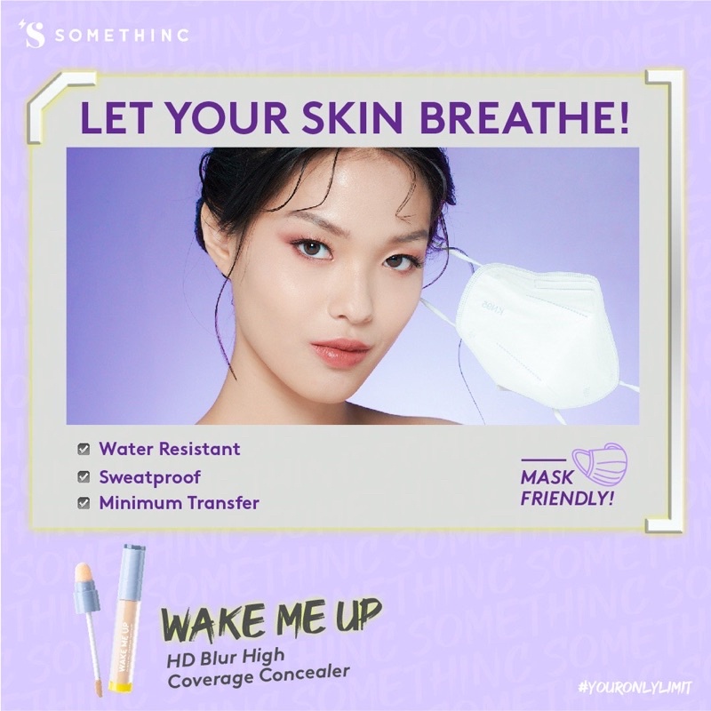 SOMETHINC Wake Me Up HD Blur Full Coverage Concealer Indonesia / Make Up Skincare Cleanser Essence Toner Serum Eye Cream Gel Mask / Foundation Cushion Loose Powder Blush On Highlighter Eyebrow Eyeliner Eyelash Mascara Lipstick Lip Tint Sponge / Paket Set