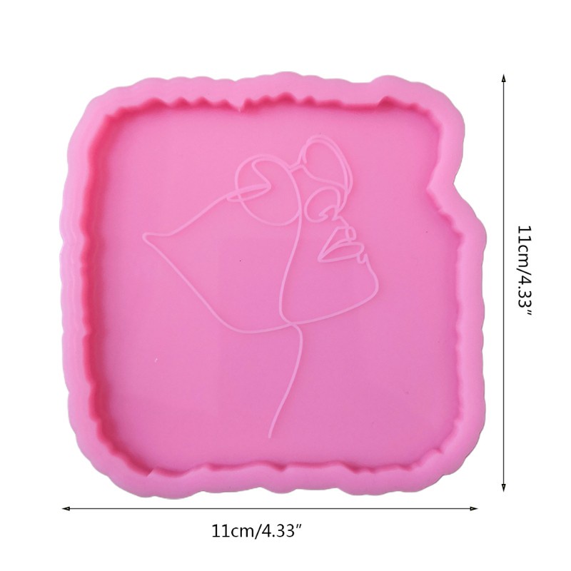 Glitter Body Line Art Irregular Coaster Epoxy Resin Mold Cup Mat Mug Pad Silicone Mould DIY Crafts Home Decorations Casting Tool