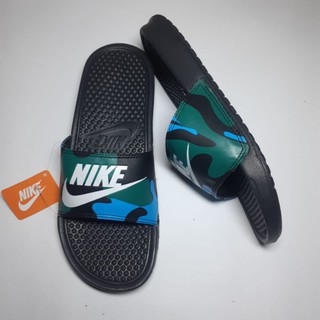 SANDAL NIKE BENASSI ARMY HIJAU BIRU SLIP ON SLIDE SLOP