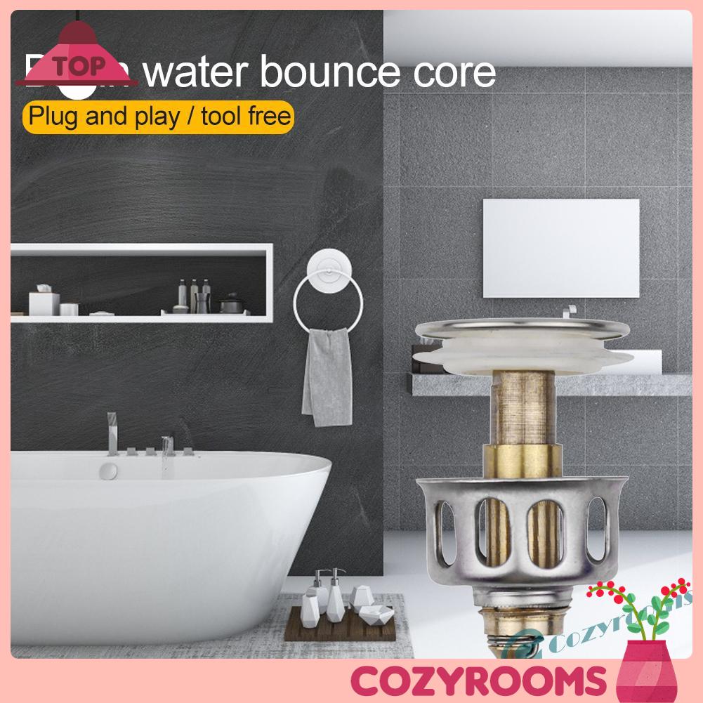 2 In 1 Push Type Bounce Core Basin Drain Filter Bathroom Sink Plug Hair Cathcher Faucet Accessories Shopee Indonesia