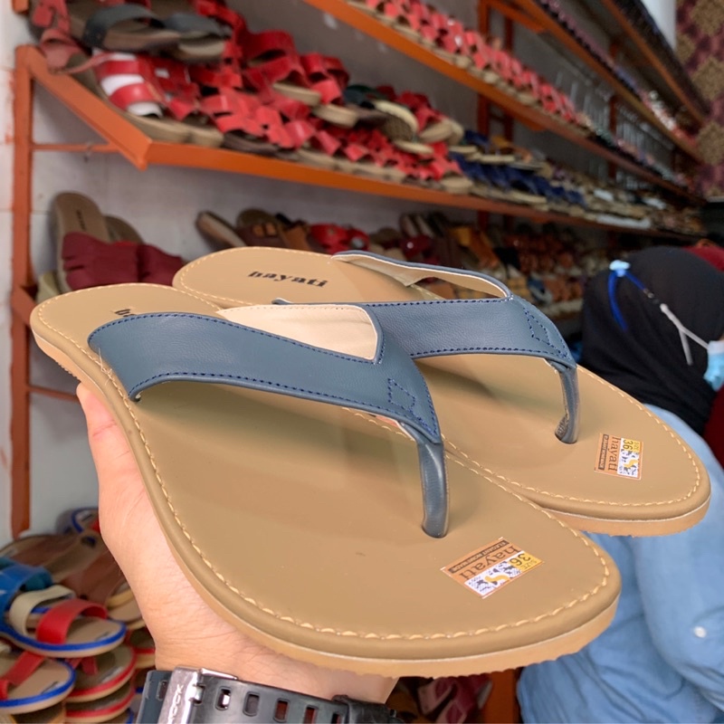 Sandal Wanita Hayati Sandal Flat Wanita Anti Slip Sandal Hayati Ori Sandal Tasik Sandal Flat Wanita 
