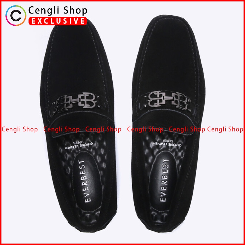 SEPATU LOAFER EVERBEST PRIA ORIGINAL PANSUS KULIT BRANDED HITAM EM42