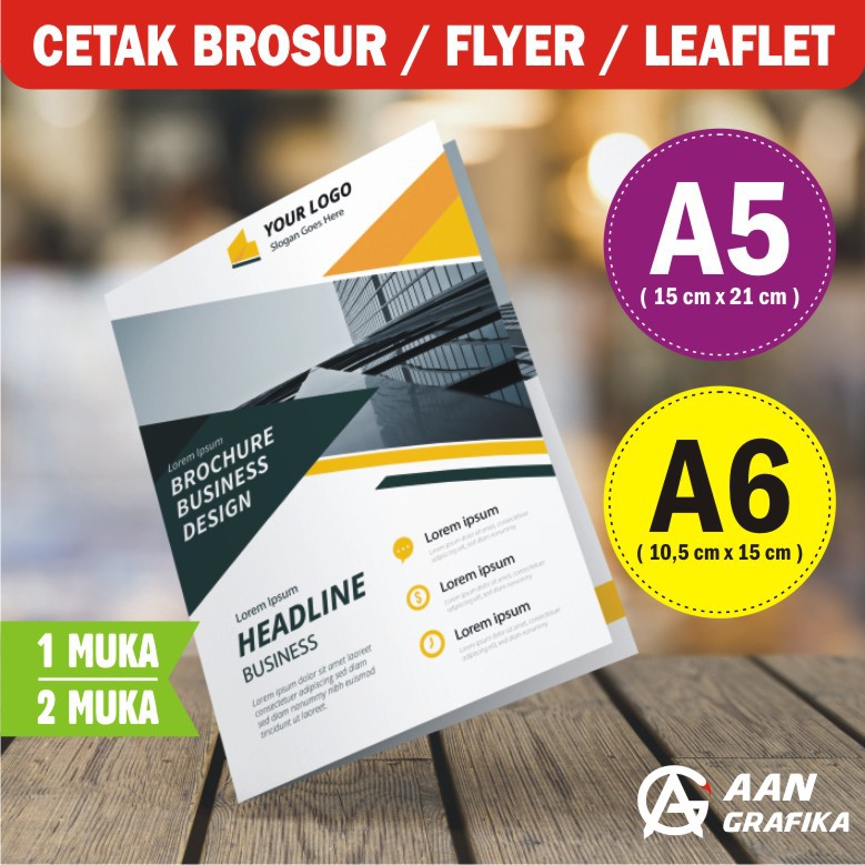 

Cetak Brosur A5 A6 / Cetak Flyer / Leaflet (min. 50 lembar)