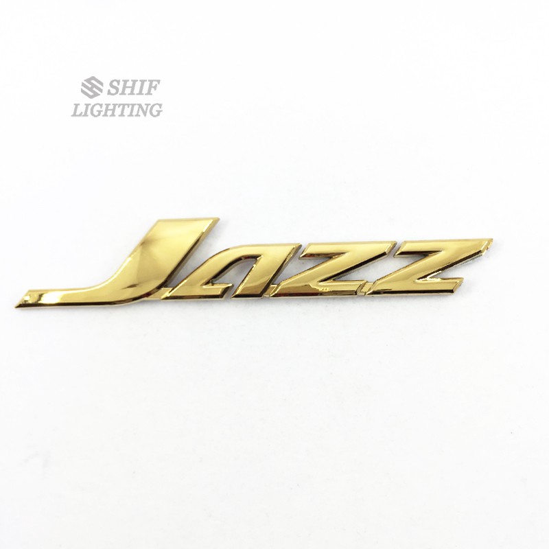 1Pc Stiker Emblem / Badge Motif Logo Jazz Bahan ABS Warna Emas untuk Bagasi Belakang Mobil