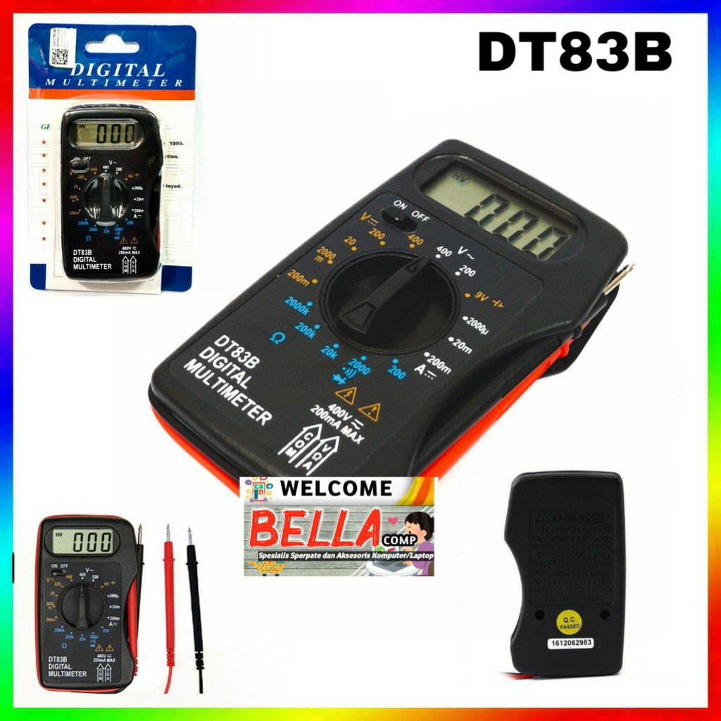 MULTIMETER DIGITAL AC/DC  / MULTITESTER DIGITAL AC/DC VOLTAGE TESTER / AVOMETER DIGITAL DT83B