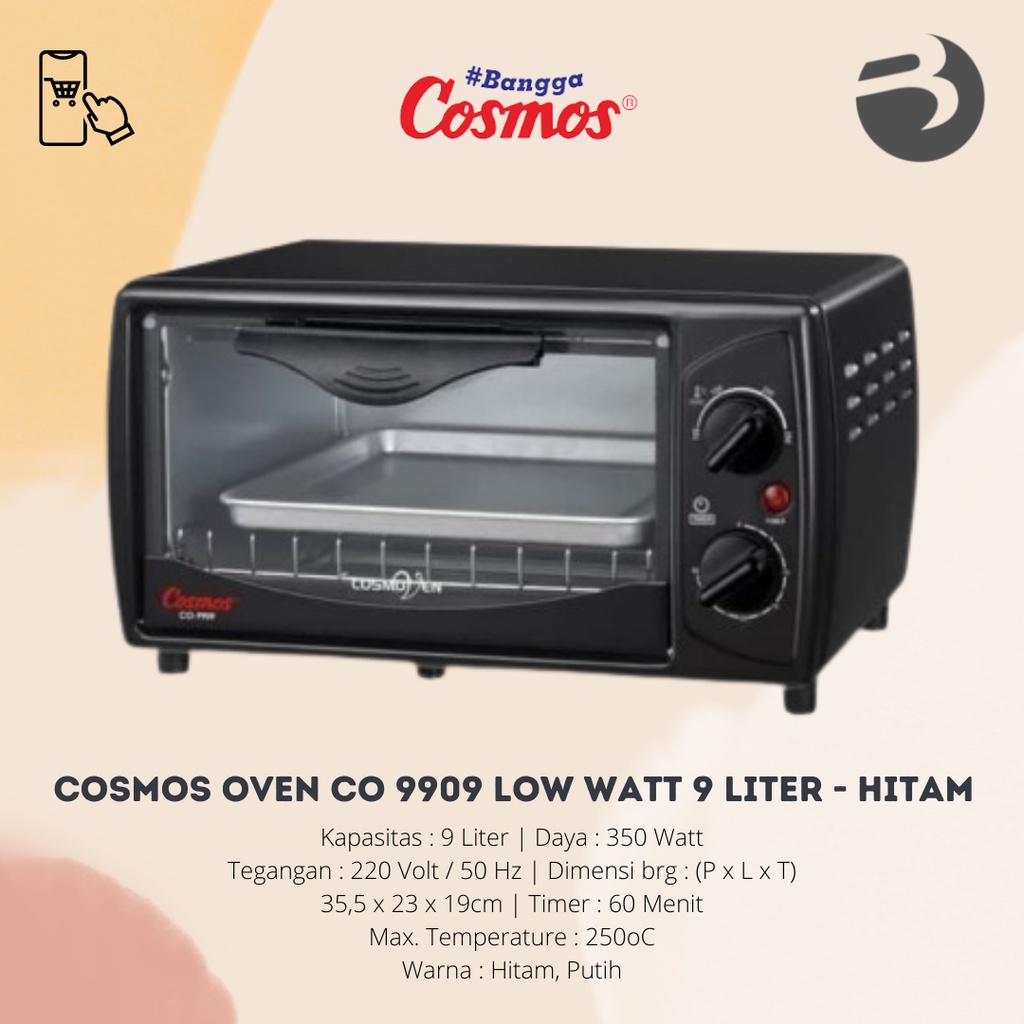 Cosmos Oven CO 9909 Oven Low Watt 9 Liter