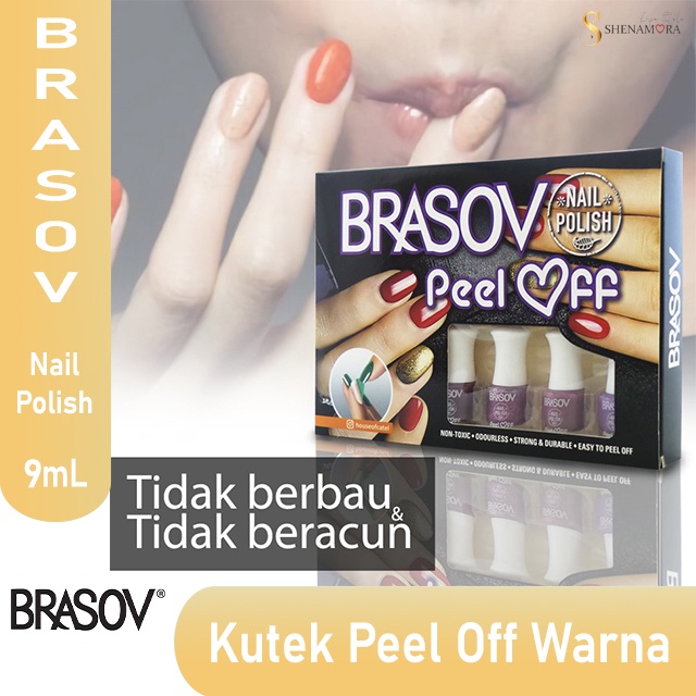 Brasov Nail Polish Peel-Off /Kutek Cat Kuku Kupas 9 ml ( 12 botol )