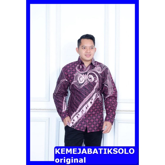 GROSIR PEKSI UWER UNGU KEMEJA BATIK PRIA SOLO LENGAN PANJANG FULL FURING PREMIUM PEKSI TRUNTUM
