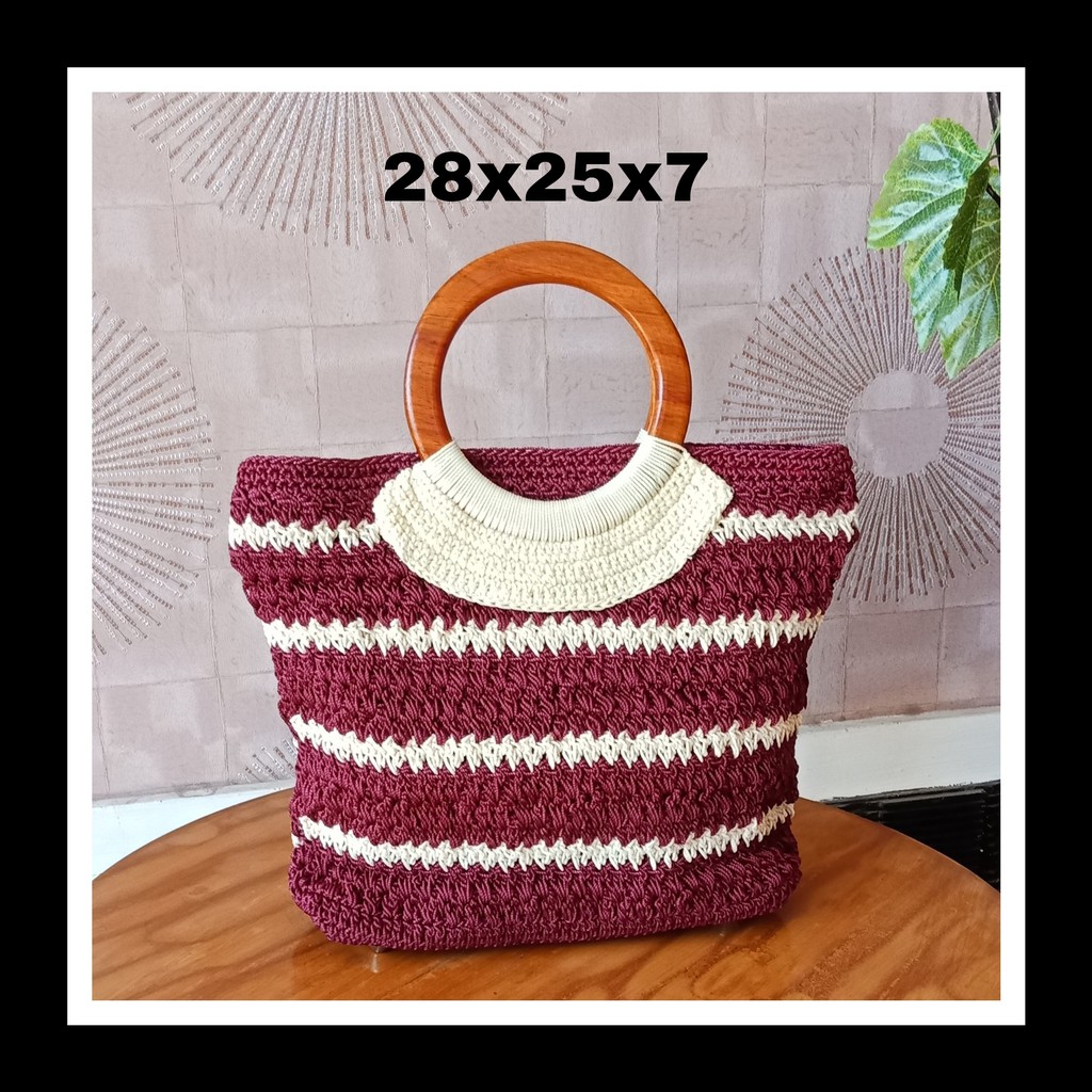 tas rajut nilon tenteng