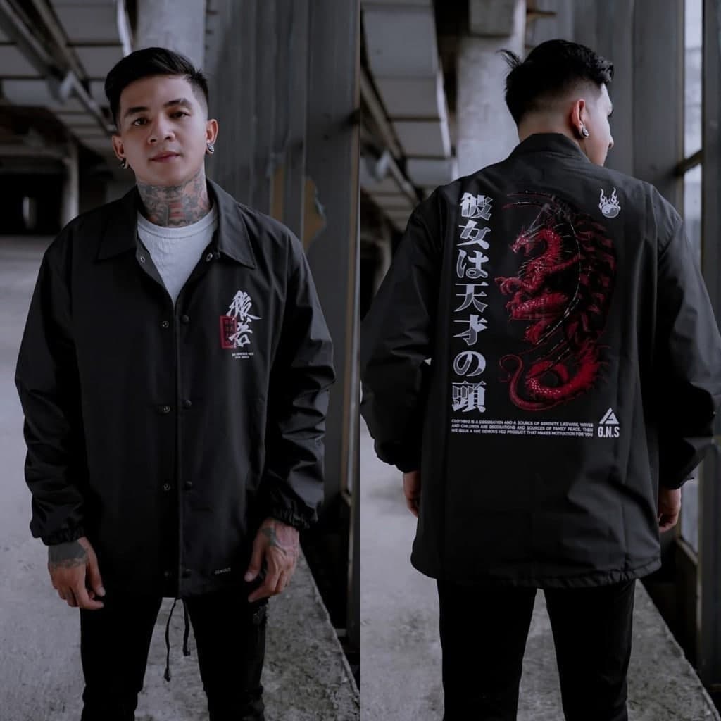 Jaket Coach Jacket Coach Red Dragon Valhalla Windbreaker Parasut Waterproof Touman Pria Termurah