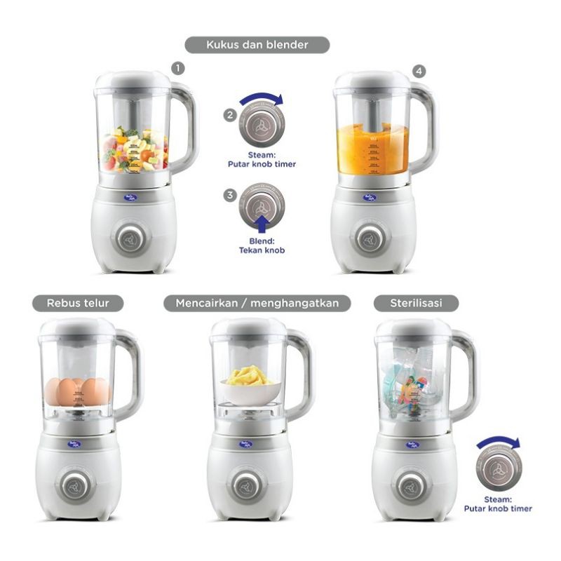 Baby Safe FOOD MAKER 6in1 LB012 Blender kukus steril rebus babysafe alat mpasi