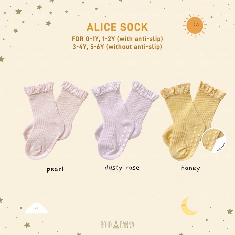 Bohopanna Alice Ruffle Socks Boho Baby Alice Socks Kaos Kaki Anak Perempuan