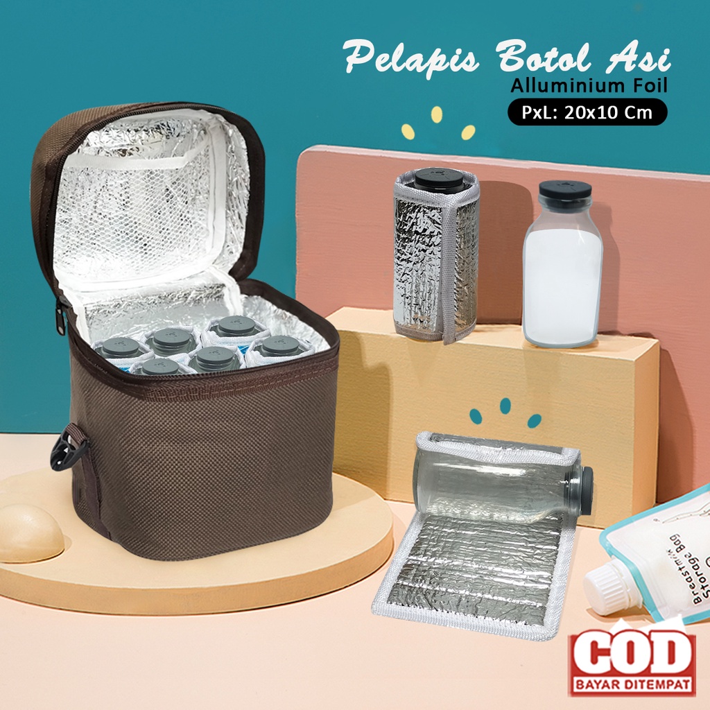 Pelapis botol kaca asi aluminium foil pelapis pelindung botol asi anti pecah cooler foam penahan panas dingin botol asip lapisan pelindung botol asip aluminium foil