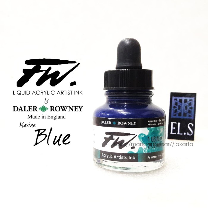 

Gilaa!!! Daler Rowney Fw Ink Marine Blue ( Cat Akrilik ) Murah
