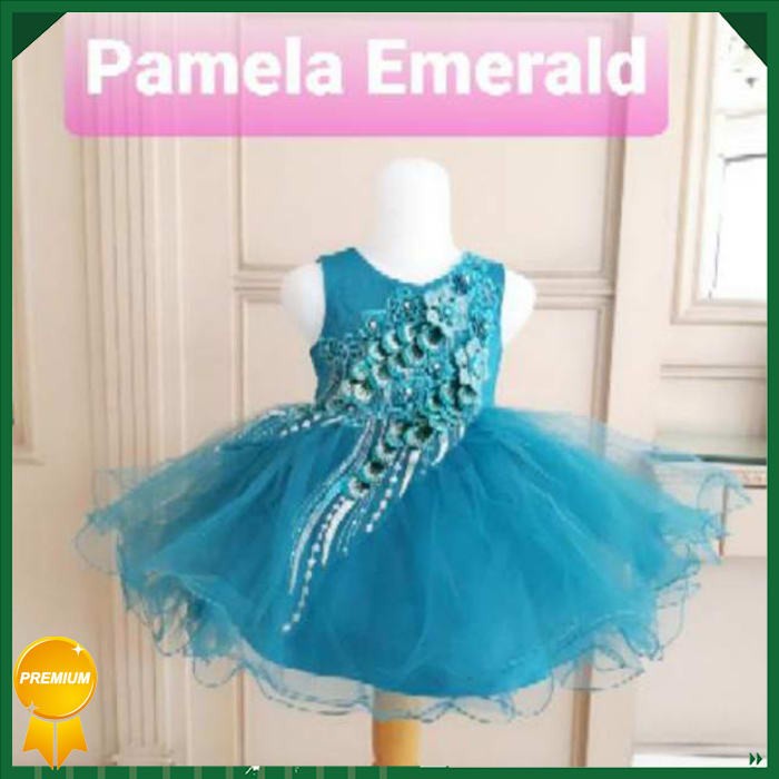 Gaun Anak - Mj564 Bagus Pamela Dress Blue Gaun Pesta Ulang Tahun Anak Wedding Biru