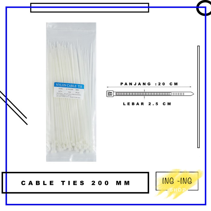 

Cable Ties 200mm Kabel ties 20 cm Cable tie Kabel tie Putih