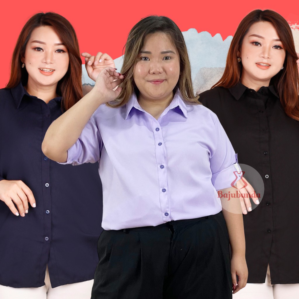 KEMEJA WANITA JUMBO LD 120 / BIG SIZE JUMBO POLOS-1
