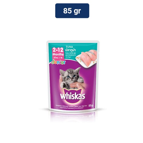 Whiskas Makanan Kucing Basah Junior Rasa Tuna 85 gr