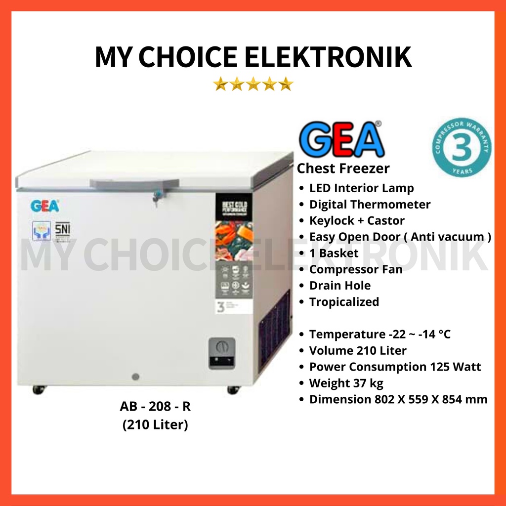 GEA Chest Freezer AB-208-R /AB-208R (210ltr)