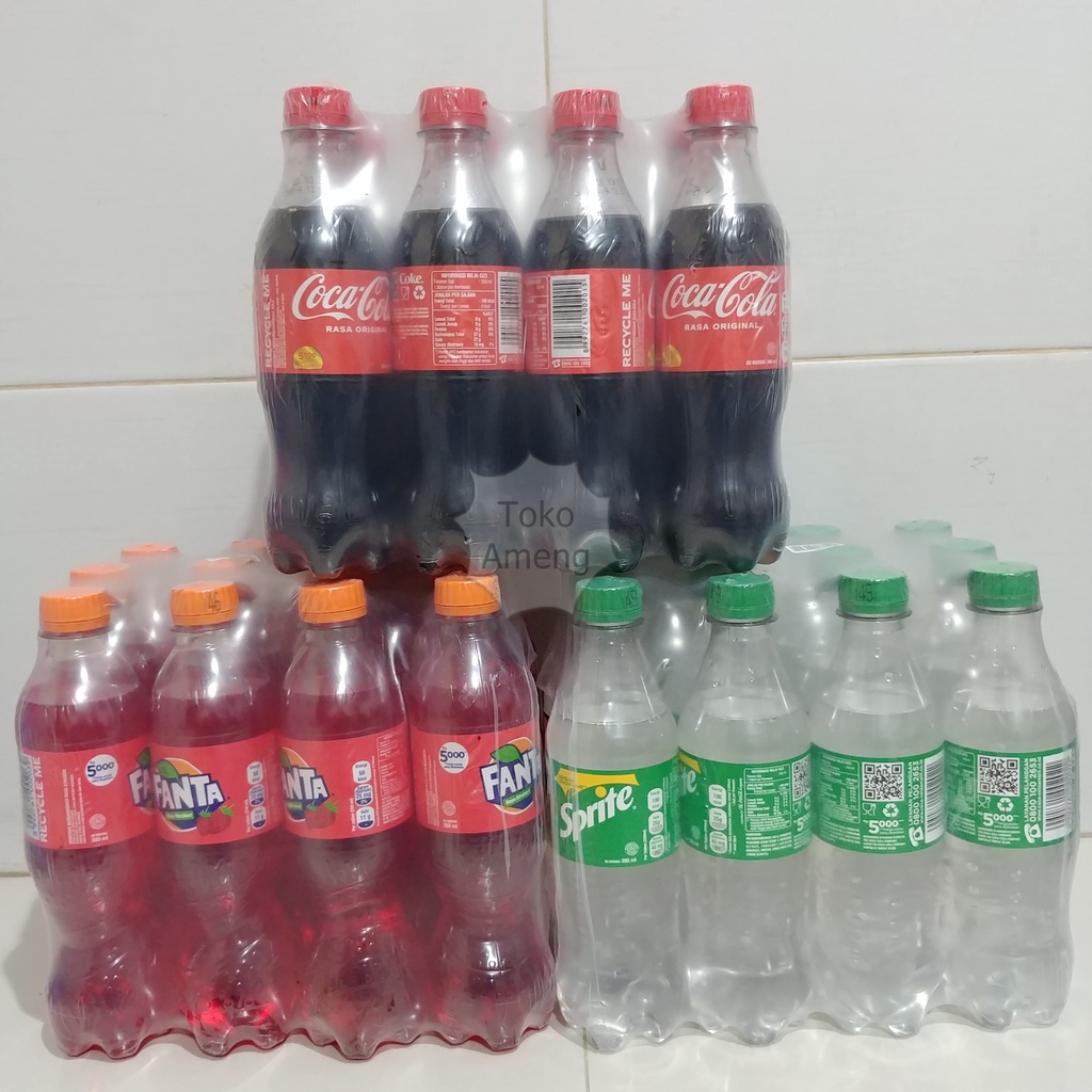 

Cocacola, Fanta, Sprite Seru (Botol) 390ml -1Dus (12pcs)