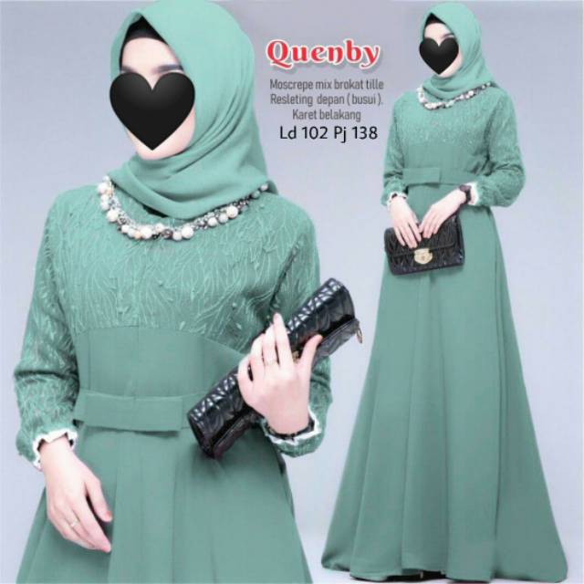 Gamis Quenby moscrepe mix brokat