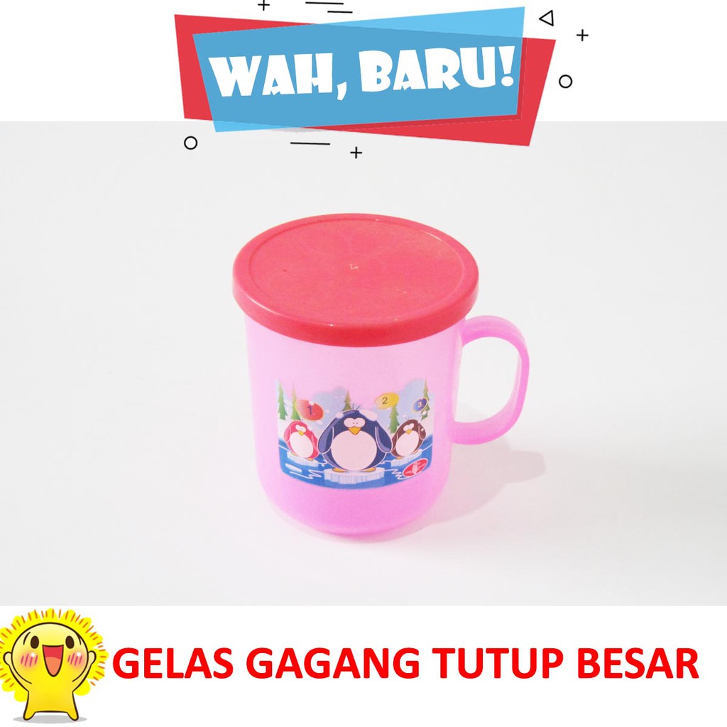 Gelas Plastik Mug Gagang Tutup Motif Besar Shopee Indonesia