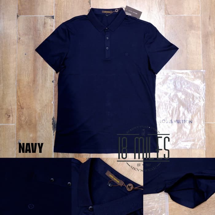 kaos kerah polo shirt LV plain logo mirror quality import bodyfit UNISEX