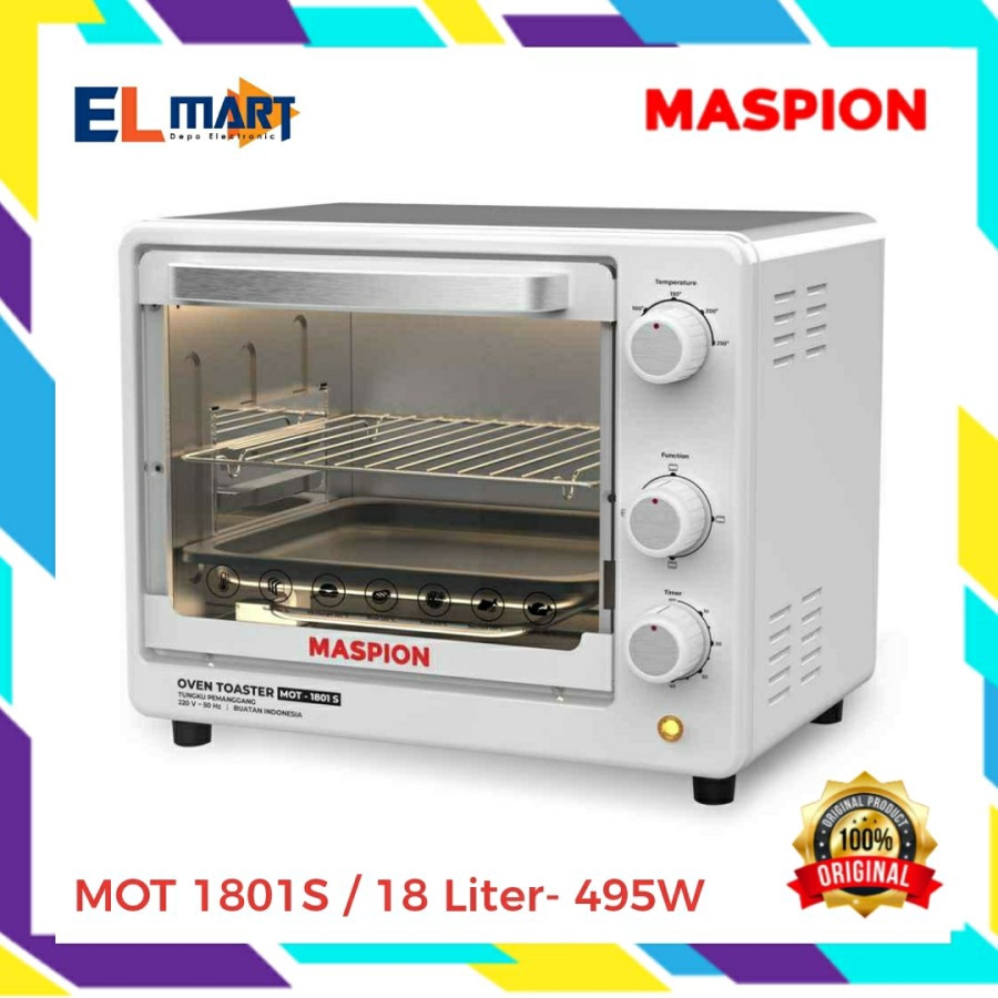 Maspion Oven Toaster MOT 1801 S - 1801S Pemanggang Listrik 18 Liter  18L Original