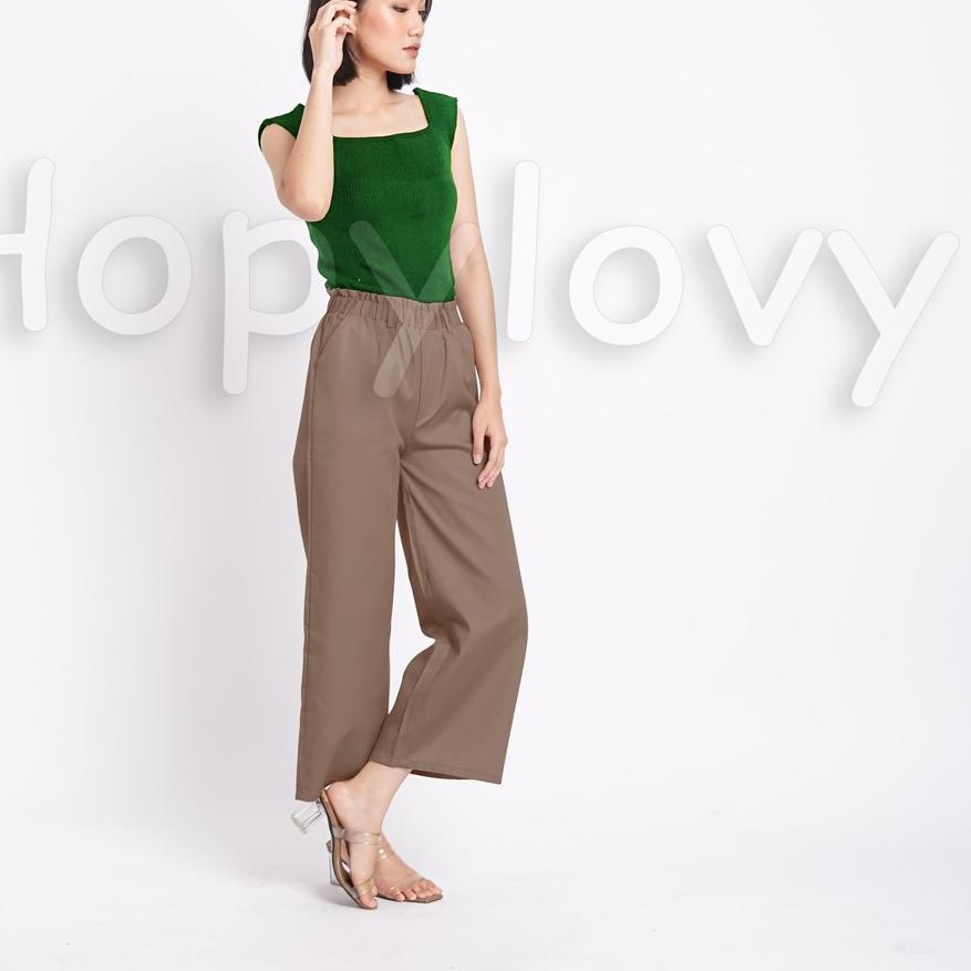 ✼ HOPYLOVY - Celana Kulot Wanita bahan Katun American Drill Jesika ℗