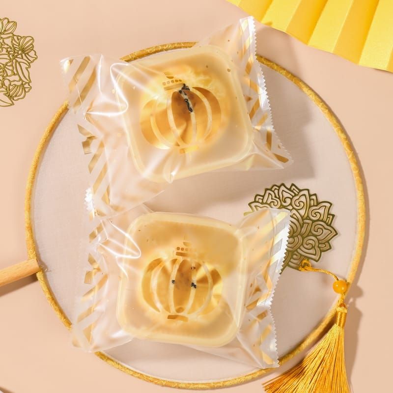 PLASTIK SEALER MOONCAKE  GOLD LAMPION 80GR 10X13.5 CM PMC-23