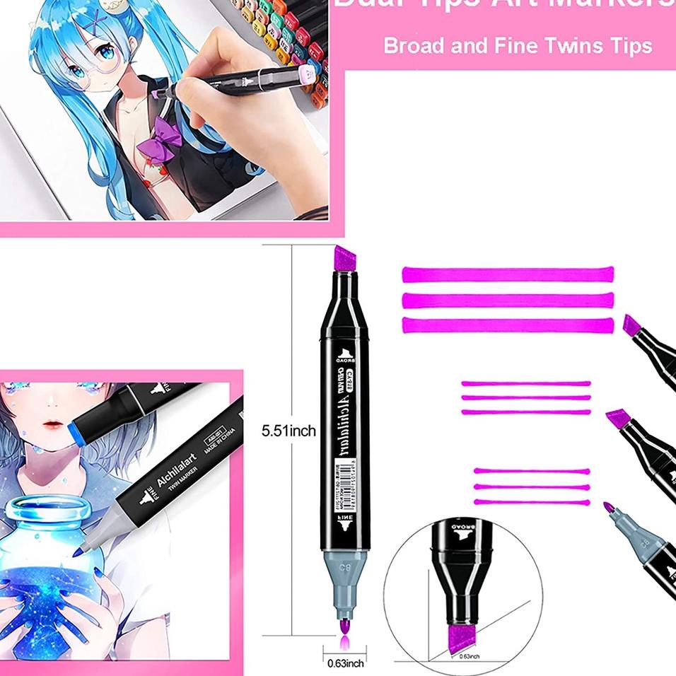 

Codep6P0b--TouchFive 24/36/48/60/80 Warna Sketsa Spidol Umum General Marker Set Animation Markers