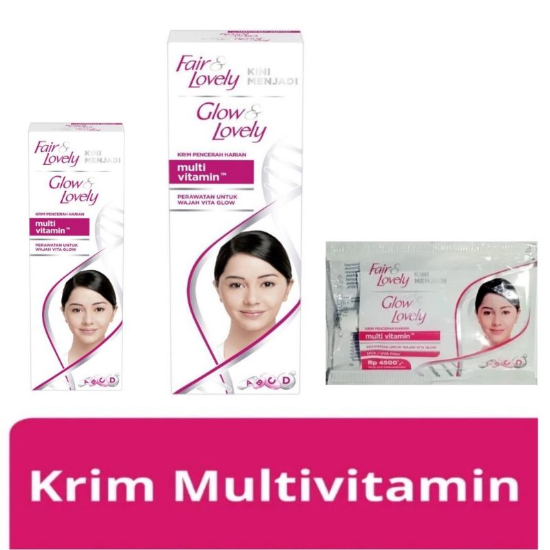 FAIR &amp; LOVELY/ GLOW &amp; LOVELY Multivitamin Cream 25gr / 50gr / Sachet 9gr -Krim Vitamin