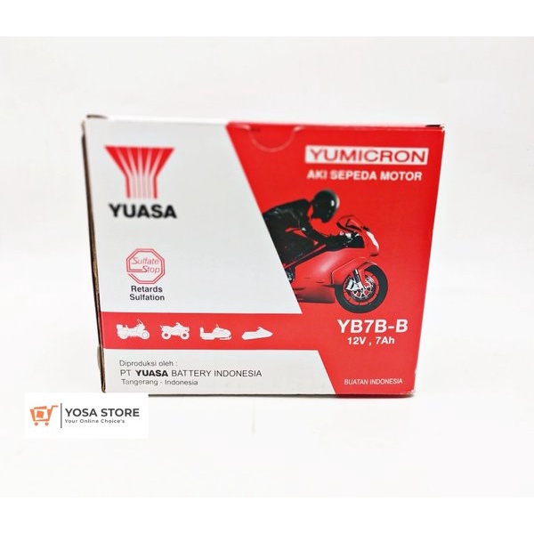 YUASA Battery YB7B-B-BA Yumicron Aki Motor Basah- Tiger Scorpio