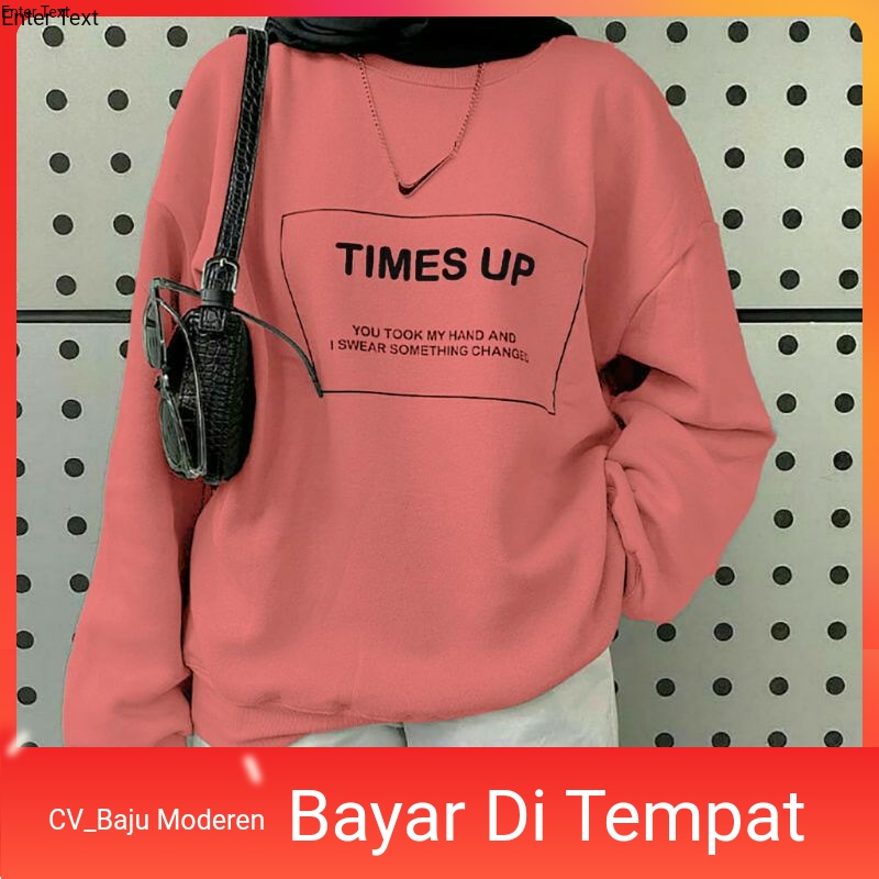 Sweater Wanita Times Up Ukuran L XL XXL