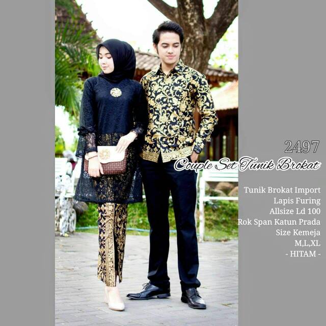 GROSIR BATIK COUPLE SET TUNIK BROKAT