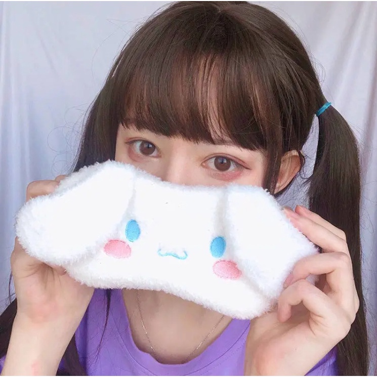 Tutup mata my melody cinnamoroll bahan plush