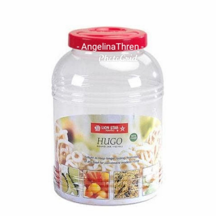 Toples Kerupuk Mika Bening Lionstar 20L Hugo - Toples Snack 20L LS