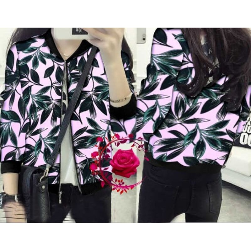 B01 GMB Leaf | Jaket Bomber Wanita Fit XL Bomber Dewasa Motif Bahan Asli Bomber Wanita Terbaru 2020
