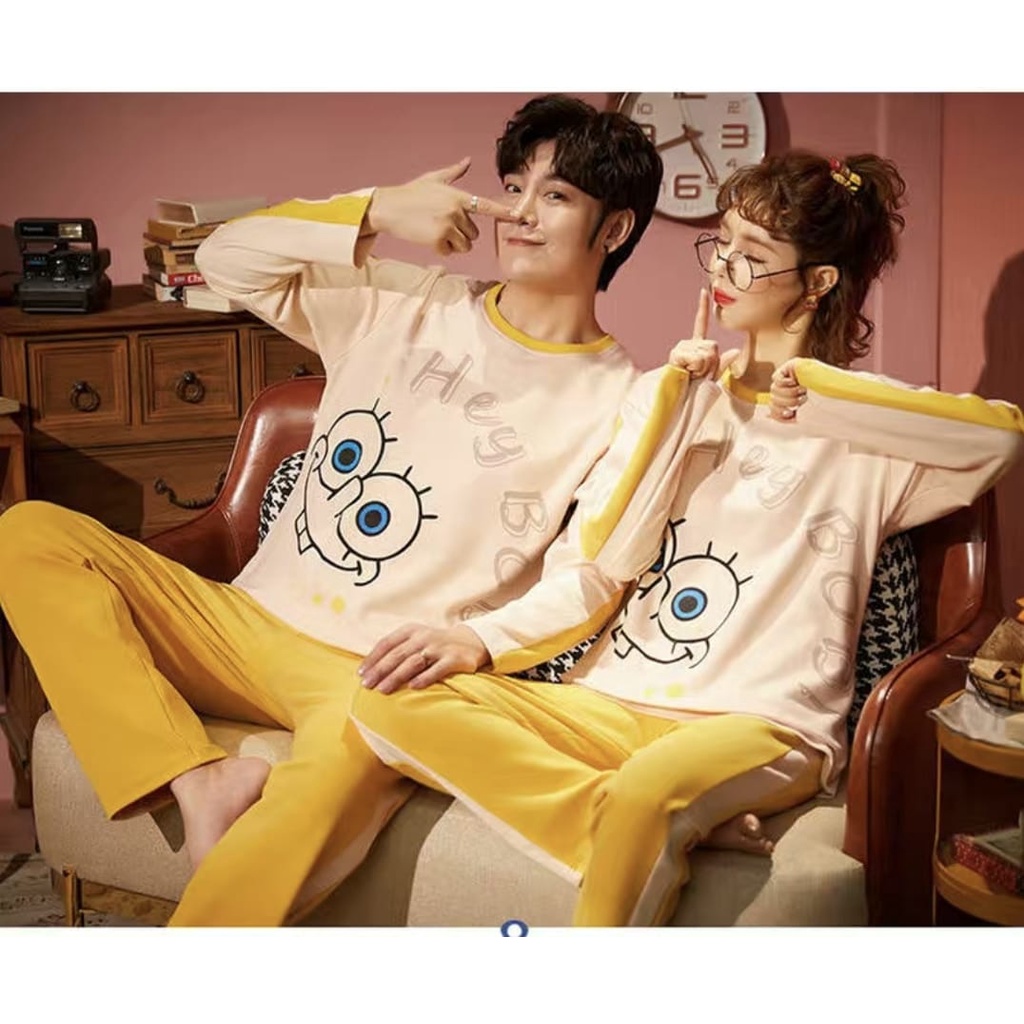 Baju tidur piyama pp couple bahan kaos import