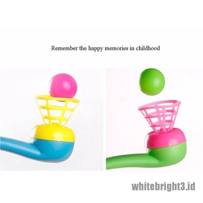 (white3) 3pcs Mainan Pipa Tiup Bola Melayang Ajaib Untuk Hadiah Anak