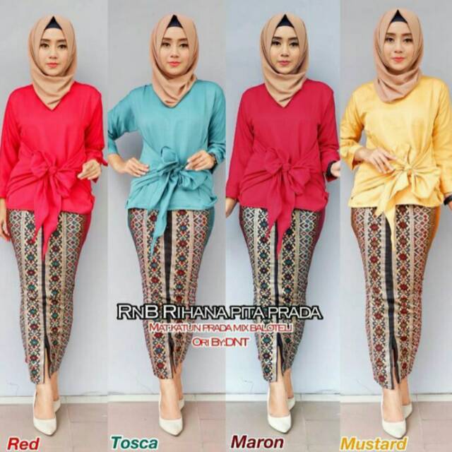 RNB RIHANA PITA PRADA SET KEBAYA INSTAN ASMAT BRIDESMAIDS SERAGAM KANTOR KERJA AIRLINESS PRAMUGARI