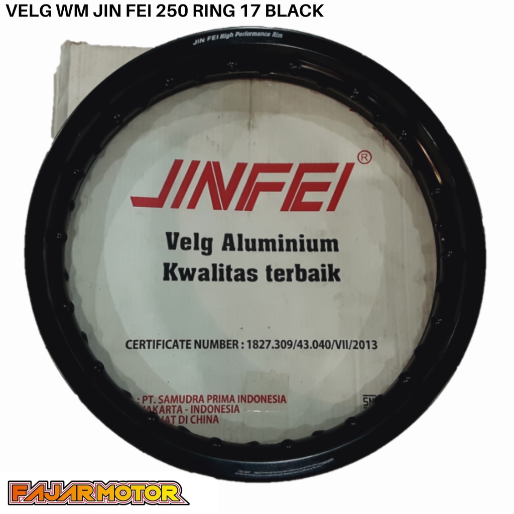 OBRAL VELG WM JINFEI 250 RING 17 BLACK GLOSSY
