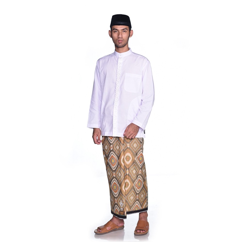 Sarung BHS Gold Royal Motif Ikat Border Dua Warna