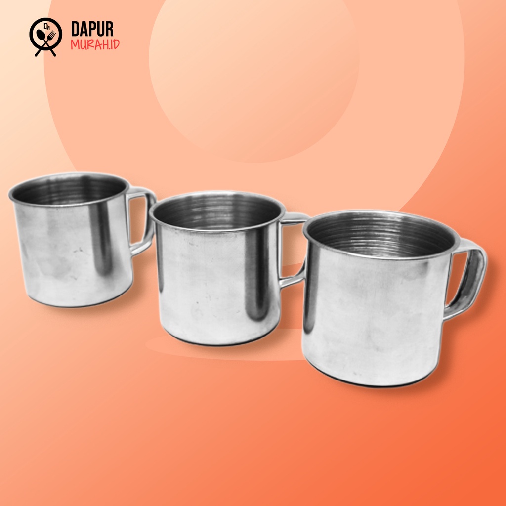 Mug Gelas Cangkir Mini Stainless Steel  isi 2pcs / Mug Stainless Steel Souvenir / Gelas Camping Outdoor / Mug Kopi Stainless Steel