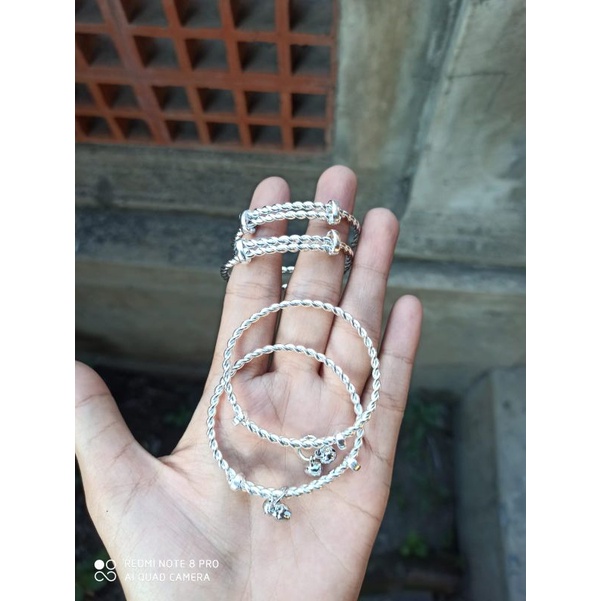 set gelang bayi 3 bulanan alpaka