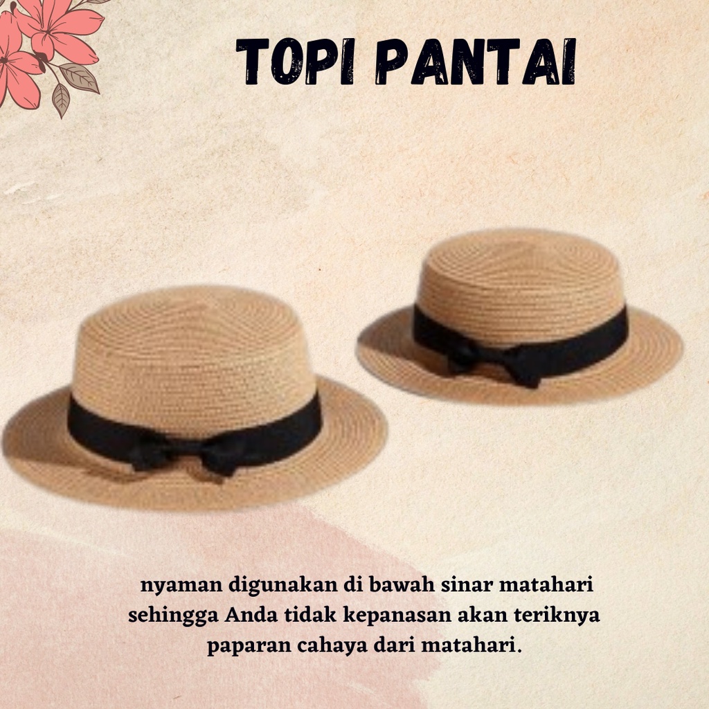 Bisa COD!! Topi Pantai Wanita Lebar Anti-UV untuk Musim Panas / Outdoor / Hiking
